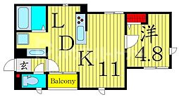 ノーバヤカナヤ 1LDKの間取図画像