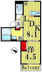 メゾン桜通り 1LDKの間取図画像