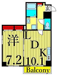 プリムローズ 1LDKの間取図画像