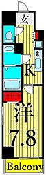 ヴェルドミール 1Kの間取図画像