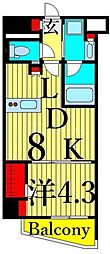 ザ・パークハビオ根岸三丁目 1LDKの間取図画像