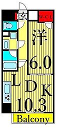 レオーネ南千住2 1LDKの間取図画像