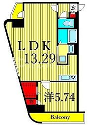 グレースヒル 1LDKの間取図画像