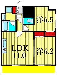レオーネ南千住 2LDKの間取図画像