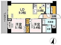 ロイジェント西新井 2LDKの間取図画像