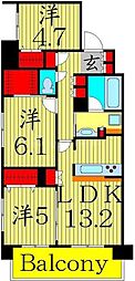 パレステージ六町シャインコート 3LDKの間取図画像