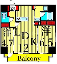ディームス入谷2 2LDKの間取図画像
