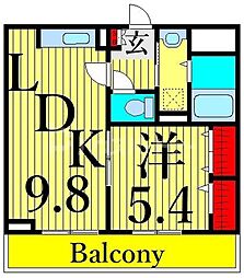 アンソレイエ町屋 1LDKの間取図画像