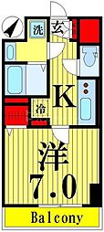 アビタ・ヴァン 1Kの間取図画像