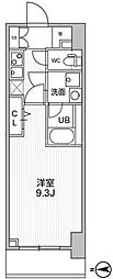 THEパームス熊野前 1Kの間取図画像