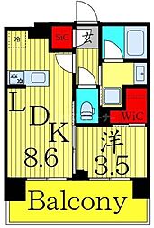 シーズンフラッツ町屋 1LDKの間取図画像