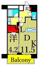 ジェノヴィア三ノ輪2スカイガーデン 1LDKの間取図画像