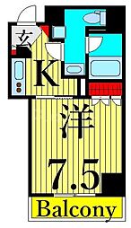 ボンナチュール入谷 1Kの間取図画像
