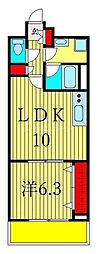 プライムアーバン町屋サウスコート 1LDKの間取図画像