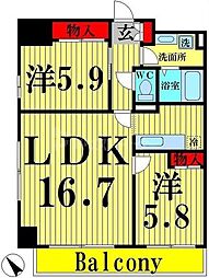 RoyalKJ 2LDKの間取図画像