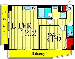 オーキッドレジデンス三ノ輪2 1LDKの間取図画像