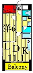 福信館 1LDKの間取図画像