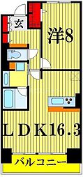 ロイヤルパーリスリバーサイド 1LDKの間取図画像