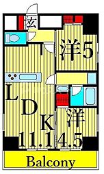 ジェノヴィア東日暮里グリーンヴェール 2LDKの間取図画像
