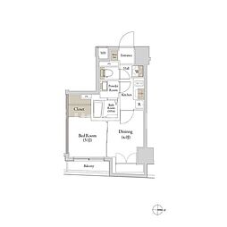 Loq入谷 2Kの間取図画像