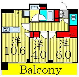 シーズンフラッツ町屋 2LDKの間取図画像