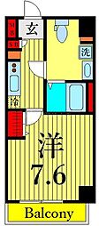 グランスカイ町屋 1Kの間取図画像