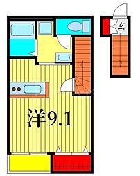 casadicomodo ワンルームの間取図画像