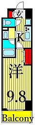 オンズマリーナ浅草 1Kの間取図画像