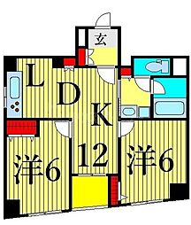 プロスペクト町屋 2LDKの間取図画像