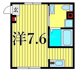イートス根岸B棟 ワンルームの間取図画像