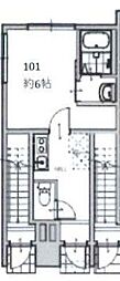 OPEN RISE 町屋 I 1Kの間取図画像