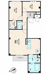ユアメゾン北千住 2LDKの間取図画像