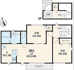 ルミエール光1 2LDKの間取図画像