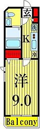 グランフォース谷在家 1Kの間取図画像