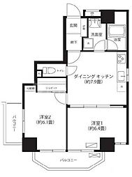 サンフィールド西日暮里 2DKの間取図画像