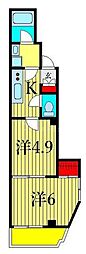 ボナール町屋 2Kの間取図画像