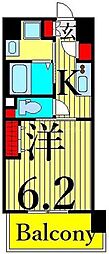 ミッテドルフ 1Kの間取図画像