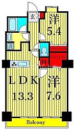 ロイヤルパークスタワー南千住 2LDKの間取図画像