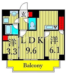 アーバンパーク三ノ輪 2LDKの間取図画像
