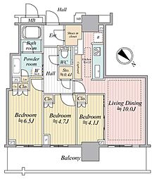 ブランズタワー豊洲 3LDKの間取図画像