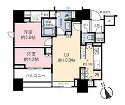 リビオレゾン新橋nex 2LDKの間取図画像