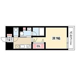 名古屋市営東山線 亀島駅 徒歩5分の賃貸マンション 5階1Kの間取り