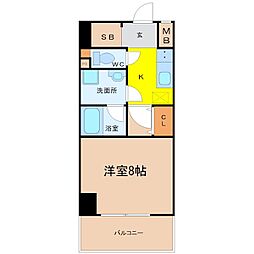 プレディアスタイル名古屋 1Kの間取図画像