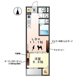 WestWing5 1LDKの間取図画像