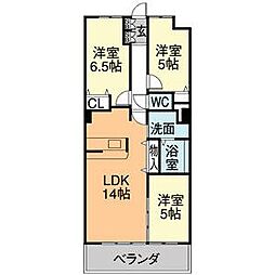 ベレーサ熱田 3LDKの間取図画像