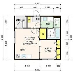 ハーモニーテラス上石川町5 1LDKの間取図画像