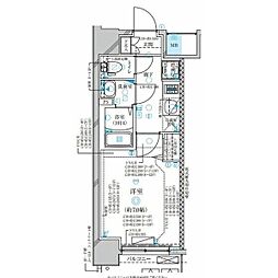 ディアレイシャス名古屋太閤通3 1Kの間取図画像
