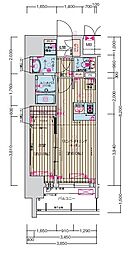 プレサンス名古屋駅ゲート 1LDKの間取図画像