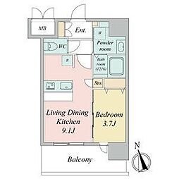 名古屋市中区門前町マンション 1LDKの間取図画像