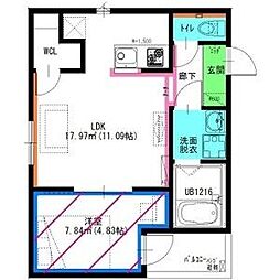 名古屋市北区清水5丁目アパート 1LDKの間取図画像